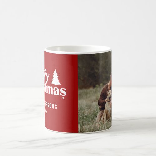 retro Merry Christmas stylish photo holiday Coffee Mug