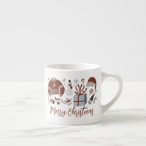 Retro Merry Christmas Sweater Espresso Cup