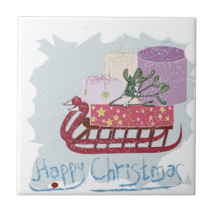 Retro . Merry Christmas! Tile