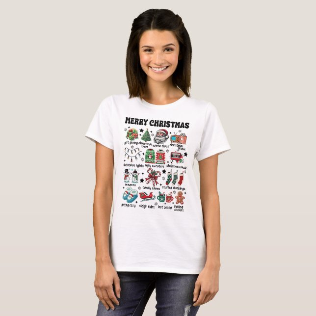 Retro Merry Christmas Trendy Gift Ideas T-Shirt (Front Full)