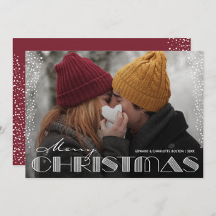 Retro Merry Christmas Typography Holiday Card