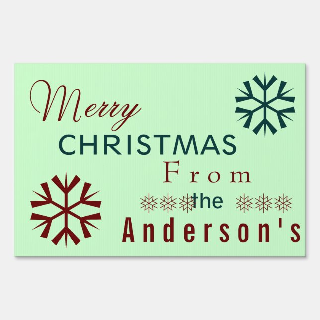 Retro Merry Christmas Yard Sign (Front)