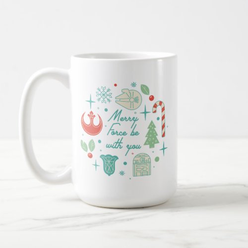 Retro Merry Force Be With You Graphic Coffee Mug