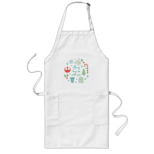 Retro Merry Force Be With You Graphic Long Apron