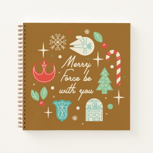 Retro Merry Force Be With You Graphic Notebook