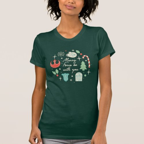 Retro Merry Force Be With You Graphic T_Shirt