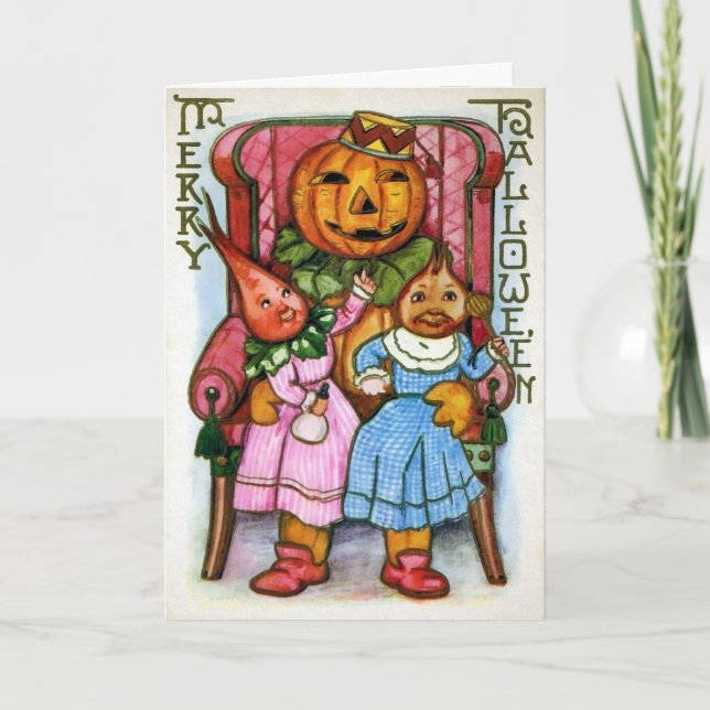 Retro Merry Halloween Card (Front)