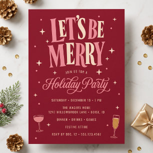 Retro Merry Holiday Party Invitation
