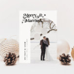 Retro Merry & Married Photo Holiday Card<br><div class="desc">Retro and minimalistic holiday vertical 2-photo card for the newlyweds celebrating their first Christmas together as husband and wife featuring a text with stars that says "Merry & Married."</div>