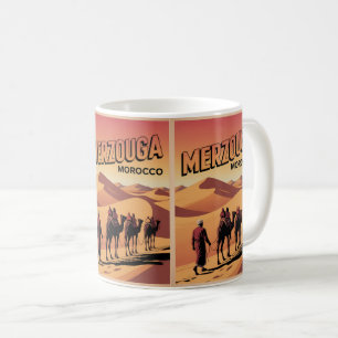 Retro Merzouga sahara camel ride morocco travel Coffee Mug