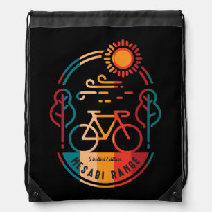 Retro Mesabi Range Bike Trail  Drawstring Bag