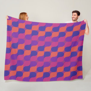 Retro Metaballs Abstract Geometric Pattern Fleece Blanket