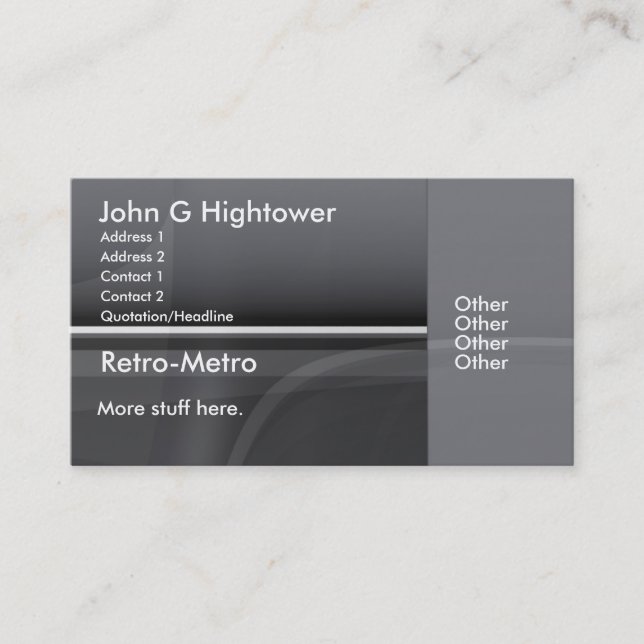 Retro Metro Collection Business Card (Front)