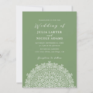 Retro Mexican Terrain Flourishing Mandala Wedding Invitation