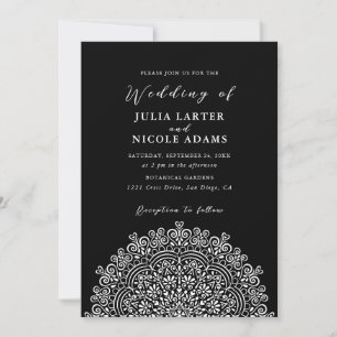 Retro Mexican Terrain Flourishing Mandala Wedding Invitation