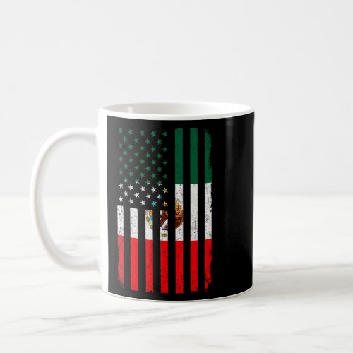 Retro Mexico Flag America Flag Men Women  Coffee Mug