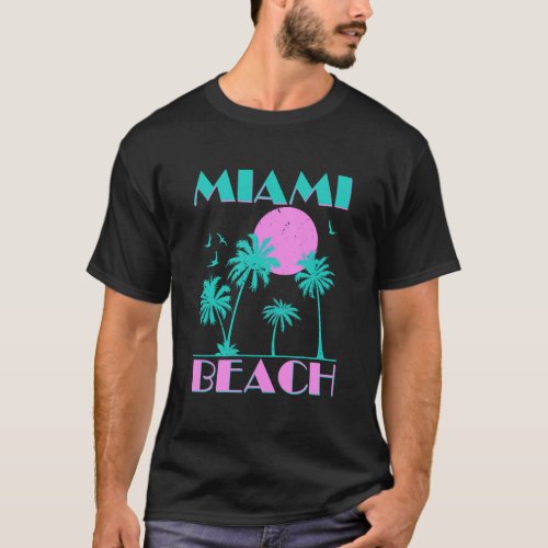 Retro Miami Beach 70s 80s Style Vintage Tshirt 
