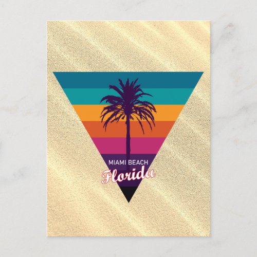 Retro Miami Beach Florida Travel Postcard