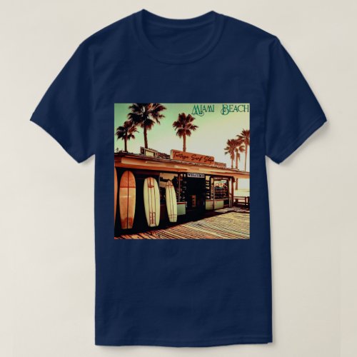 Retro  Miami Beach  Surf Shop  Unisex  T_Shirt