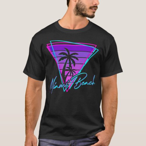 Retro Miami Beach Vintage 80s Beach paradise best  T_Shirt
