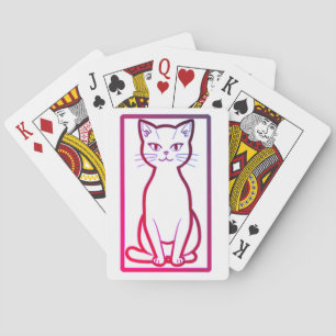 Retro Miami Cat – Minimalist Playing Cards