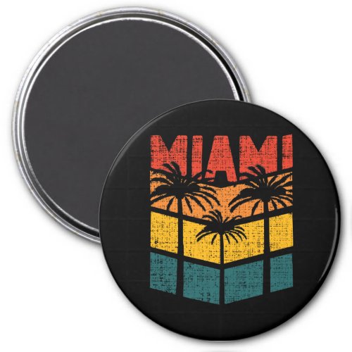 Retro Miami Florida Beach Souvenir Palm Tree 80s Magnet
