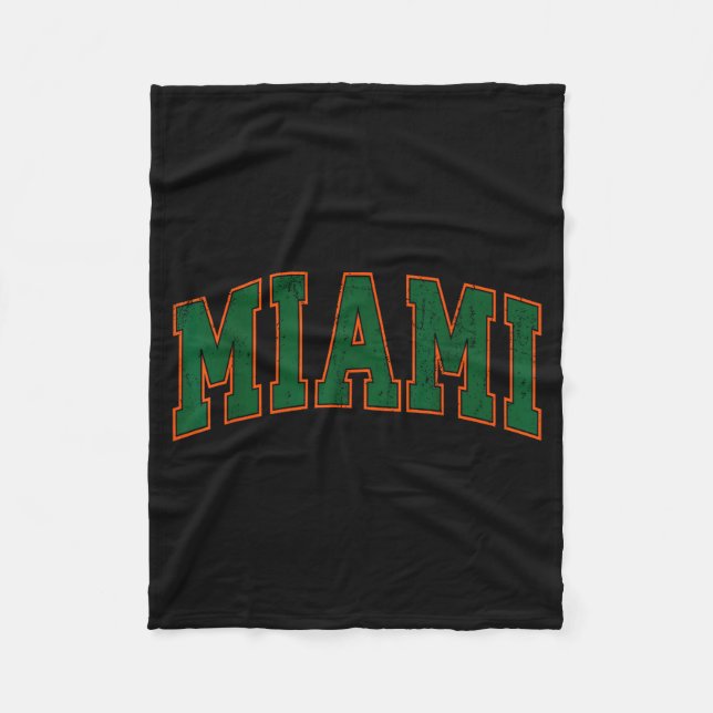 Retro Miami Florida Tee Men Women And Kids  Fleece Blanket (Front)