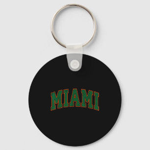 Retro Miami Florida Tee Men Women And Kids  Keychain