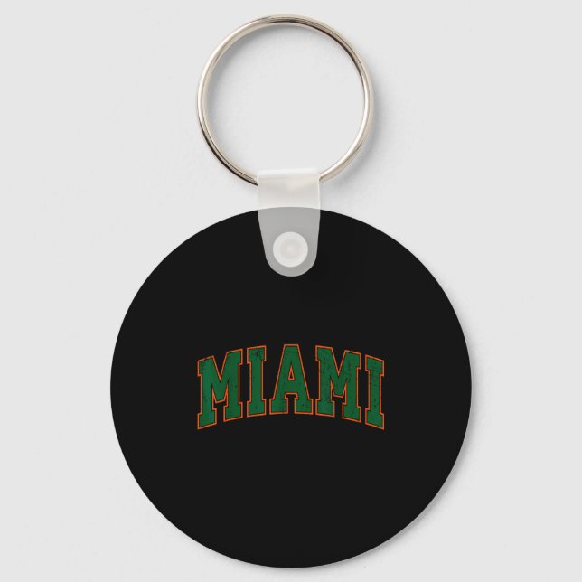 Retro Miami Florida Tee Men Women And Kids  Keychain (Front)