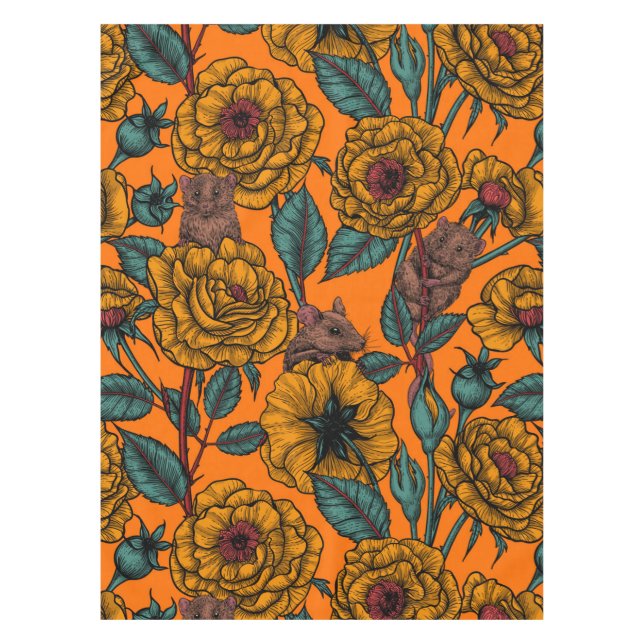 Retro mice party tablecloth (Front)