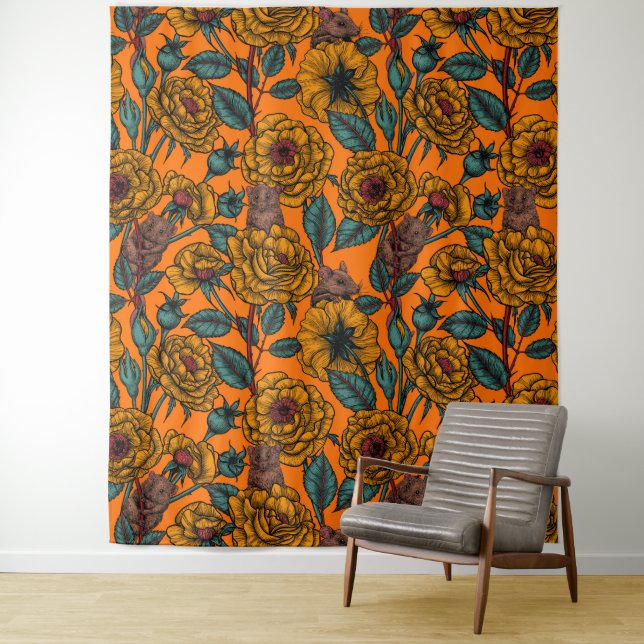 Retro mice party tapestry (In Situ)