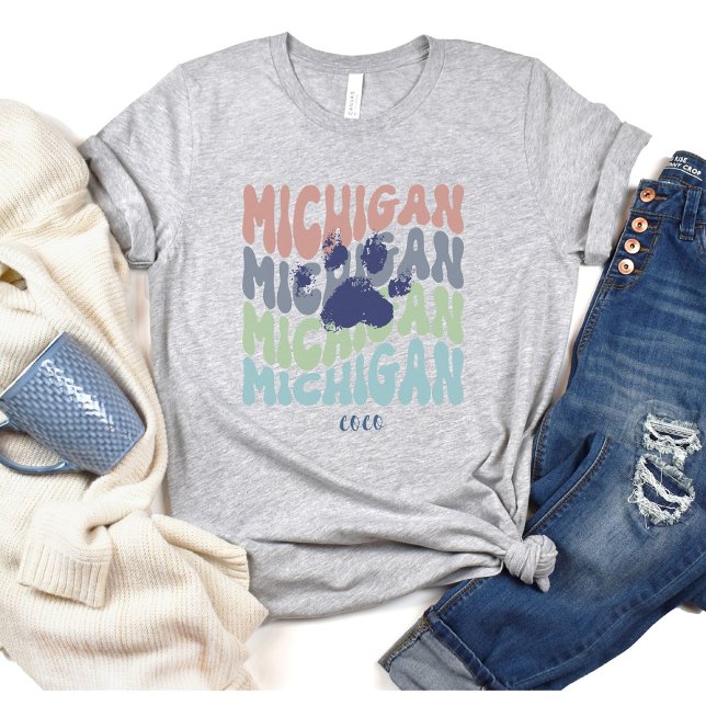 Retro Michigan Dog Mom T-Shirt (Creator Uploaded)
