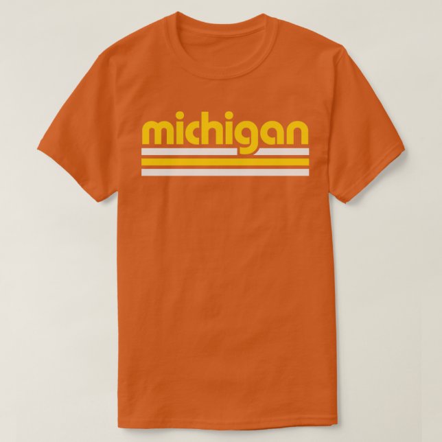 Retro Michigan Stripes  T-Shirt (Design Front)
