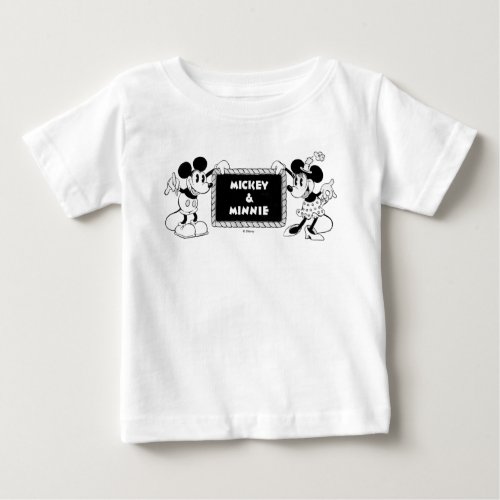 Retro Mickey  Minnie Baby T_Shirt