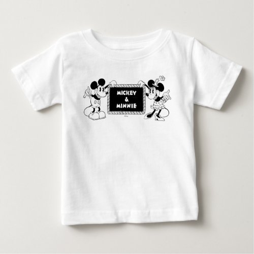 Retro Mickey  Minnie Baby T_Shirt