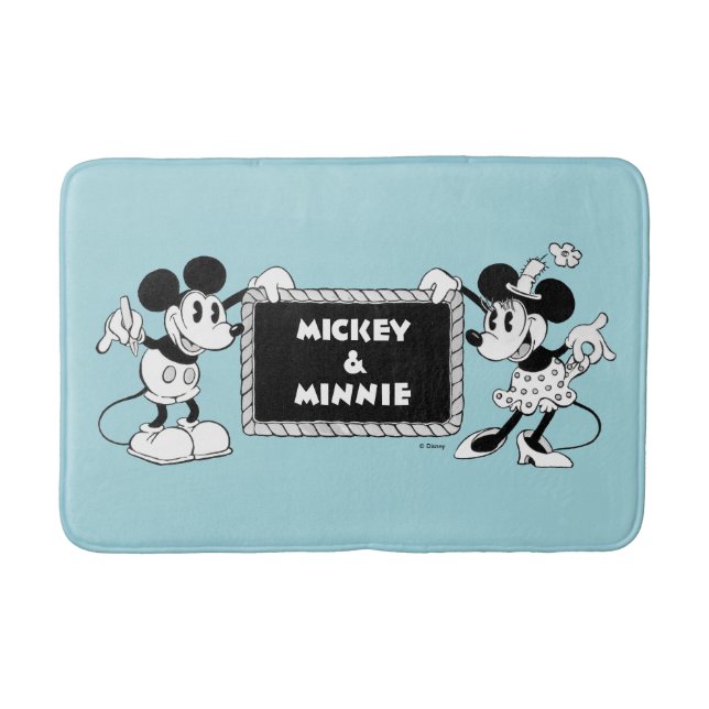 Retro Mickey & Minnie Bath Mat (Front)