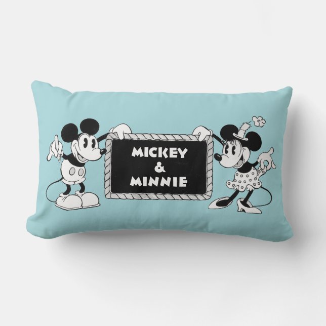 Retro Mickey & Minnie Lumbar Pillow (Front)
