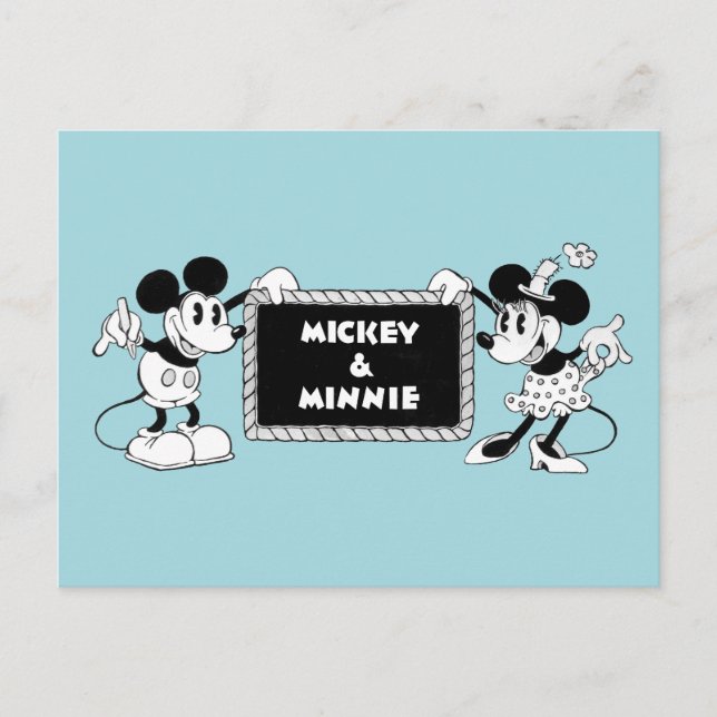 Retro Mickey & Minnie Postcard (Front)