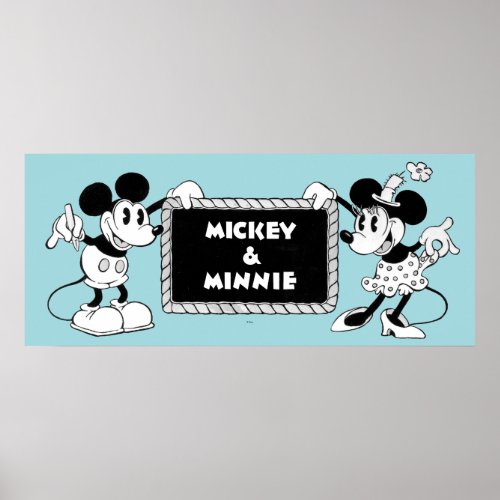 Retro Mickey  Minnie Poster