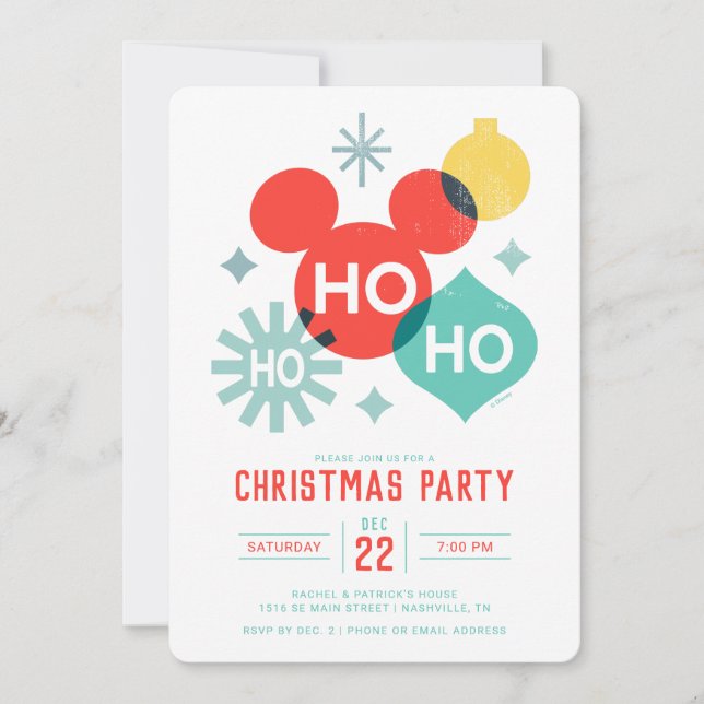 Retro Mickey Mouse | Christmas Party Holiday Card (Front)