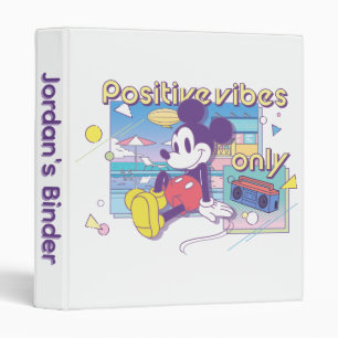 Retro Mickey Positive Vibes Only 3 Ring Binder