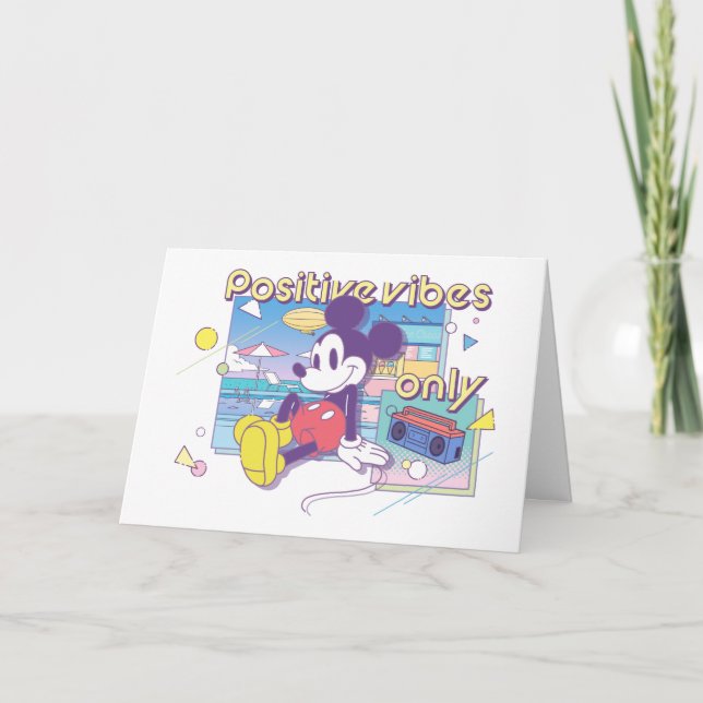 Retro Mickey Positive Vibes Only Card (Front)