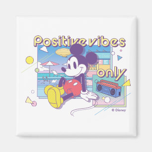 Retro Mickey Positive Vibes Only Magnet
