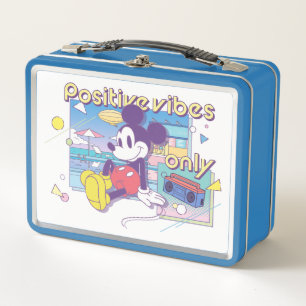 Retro Mickey Positive Vibes Only Metal Lunch Box