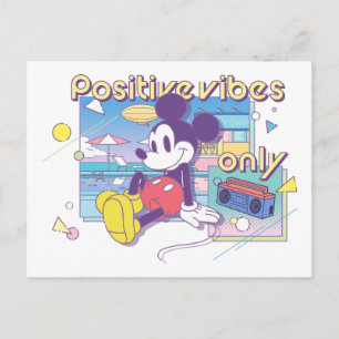 Retro Mickey Positive Vibes Only Postcard