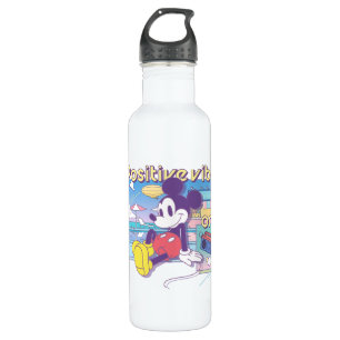 Retro Mickey Positive Vibes Only Stainless Steel Water Bottle