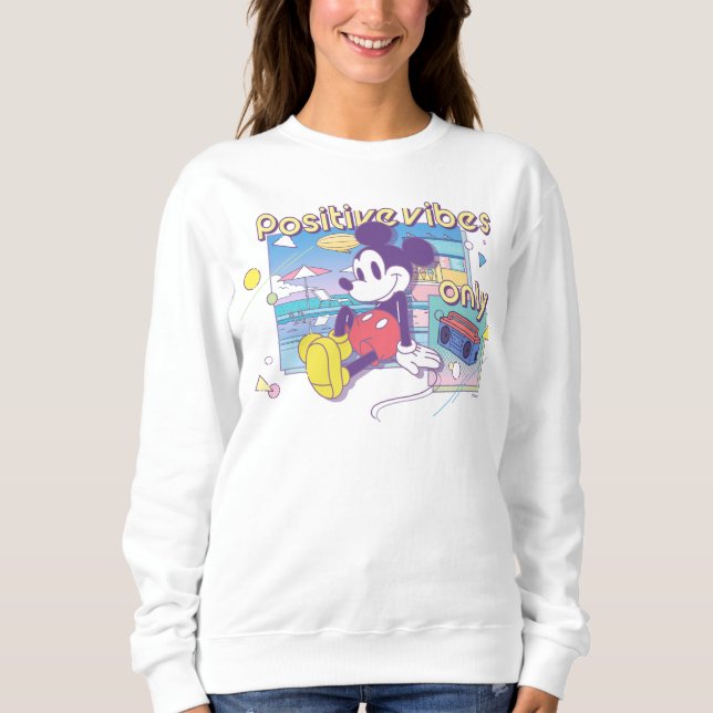 Retro Mickey Positive Vibes Only Sweatshirt (Front)