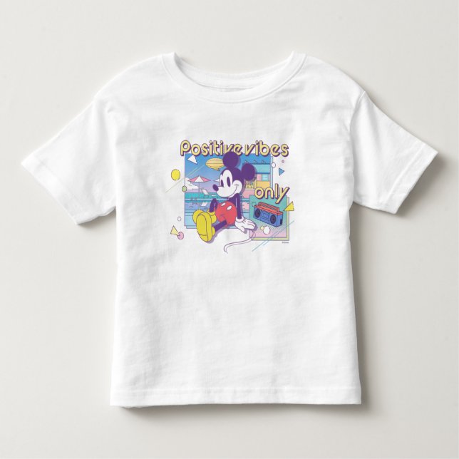 Retro Mickey Positive Vibes Only Toddler T-shirt (Front)