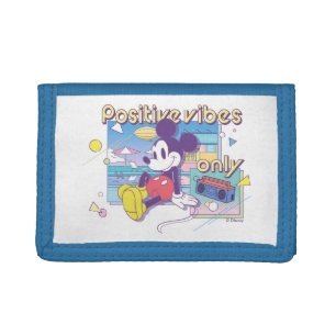 Retro Mickey Positive Vibes Only Trifold Wallet