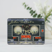 Retro Micro Audiotape 50th Birthday Invitation (Standing Front)